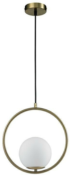 Okrągła lampa wisząca Aurelia MSE010100299 biała złota