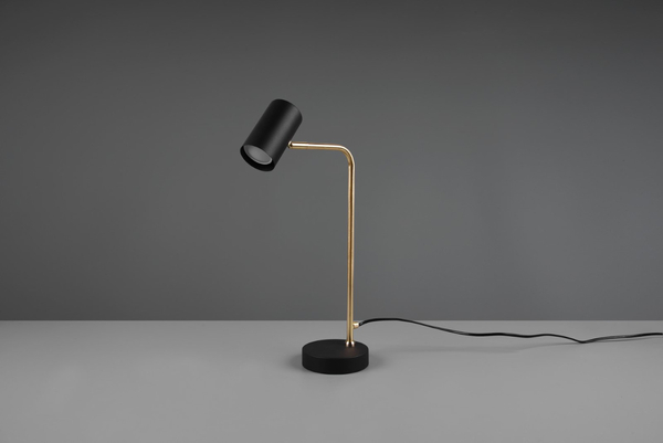 Stojąca LAMPA biurkowa VANTOS DL108512400 Trio regulowana LAMPKA loftowa tuba metalowa stołowa mosiądz