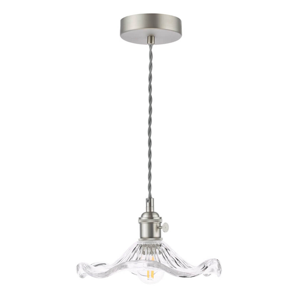 Szklana lampa wisząca Hadano HAD0161-12 do salonu chrom przezroczysty