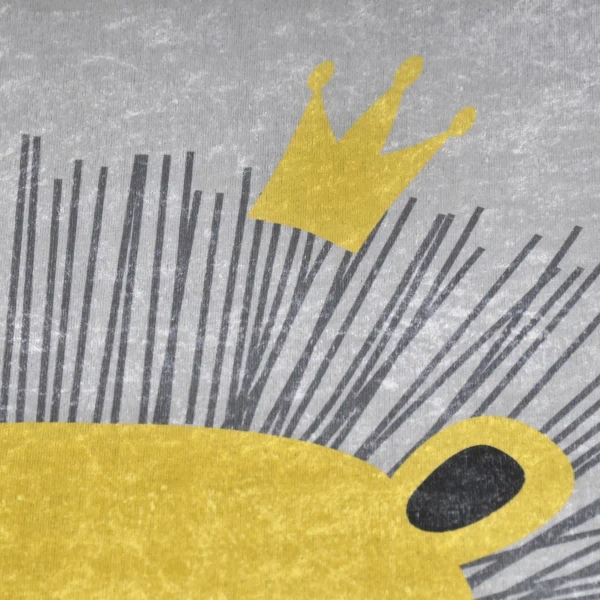 Dziecięcy dywan tkaninowy Lew 322869 prostokątny szary żółty