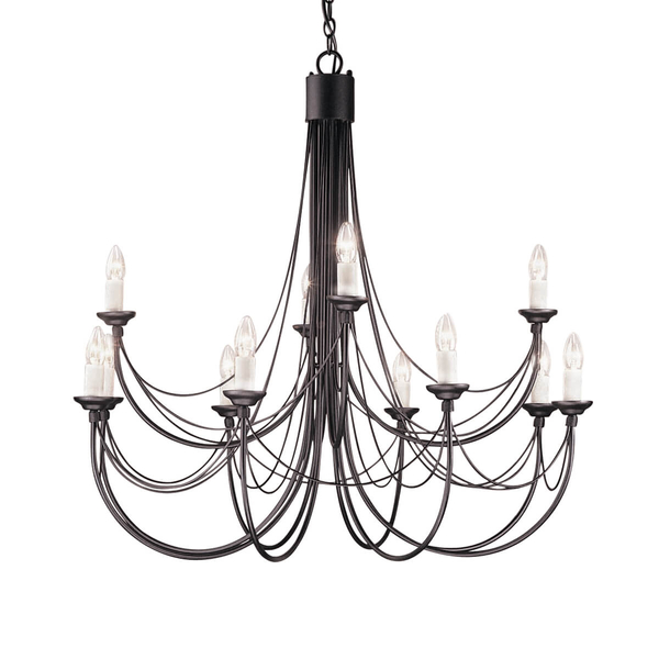Industrialna lampa wisząca Carisbrooke CB12-BLACK Elstead metalowa czarna
