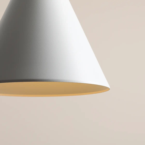 Stożkowa lampa wisząca FORM 1108G nad stół metalowa biała