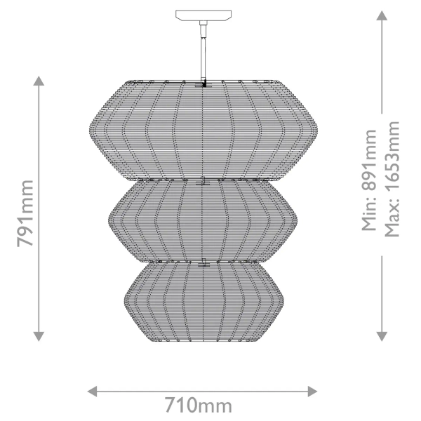 Ekologiczna wisząca lampa Luca QN-LUCA-10P-BK-CAM naturalny sznur brązowy