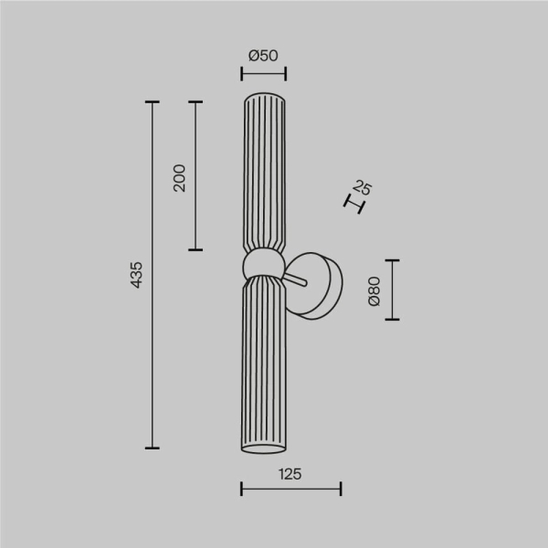 Ścienna lampa góra-dół Antic MOD302WL-02CG1 szklana tuby złote bursztynowe