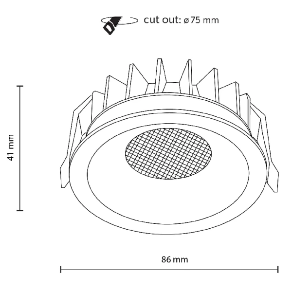 Ledowy sufitowy wpust Nexus 18127 LED 12W 3000-6000K czarny