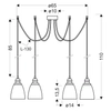 Lampa wisząca VOICE 36-70845 szklany zwis pająk chrom przezroczyste