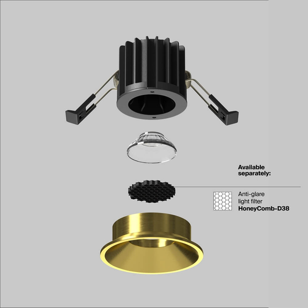 Lampa sufitowa Round DL058-7W3K-BS Maytoni LED 7W 3000K okrąg mosiądz