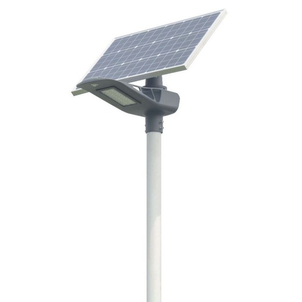 Latarnia uliczna solarna INB-G03-20W+FA1M+SO4M Greenie LED 20W RGB czujnik PIR szary