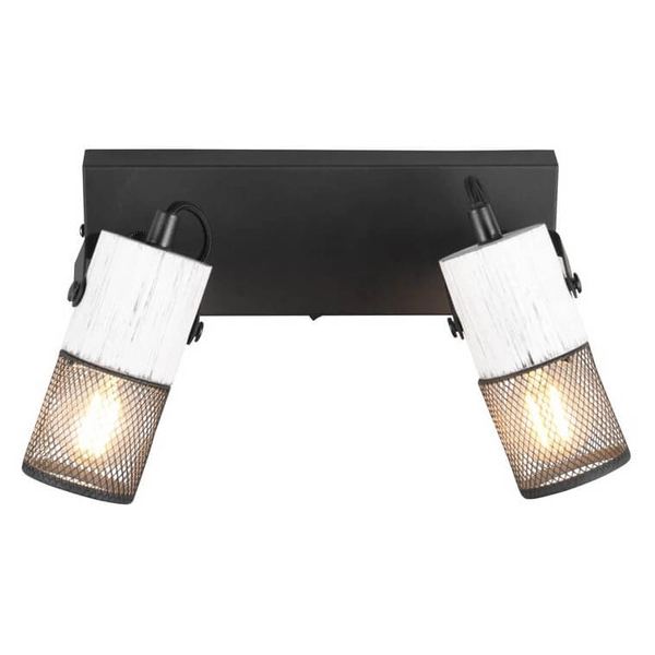 Reflektorowy kinkiet ścienny Tosh 804370234 tuby z włącznikiem czarny biały