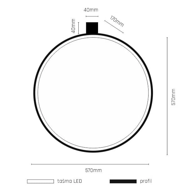 Ścienna lampa minimalistyczna Agaro 4302 LED 19W 4000K czarna