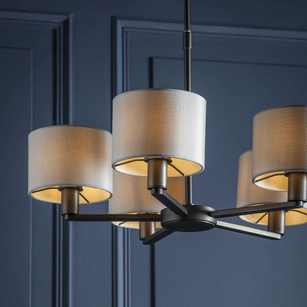 Wielopunktowa lampa wisząca Daley 73017 Endon antyczny brąz biała