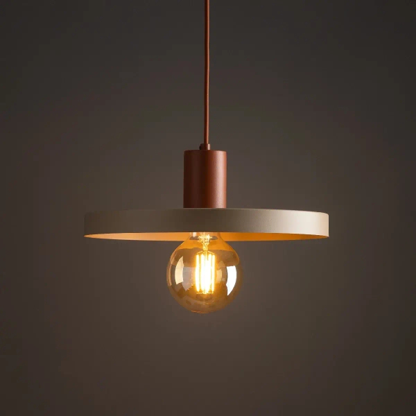 Loftowy wisząca lampa Sila 10954 dysk zwis do jadalni ceglany brązowy