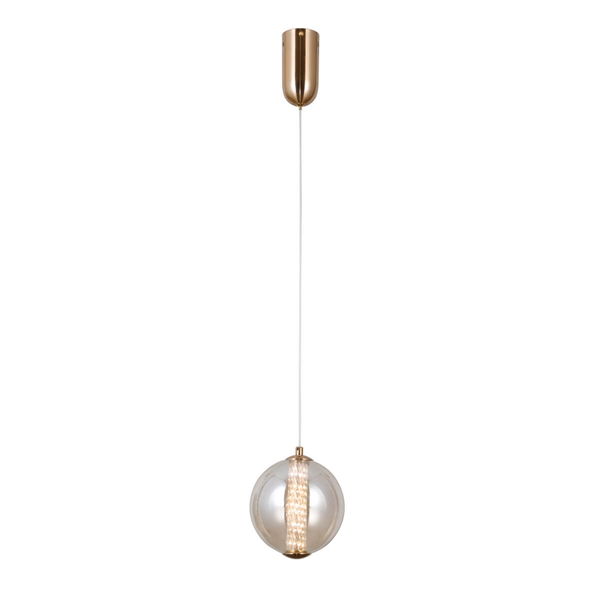 Lampa wisząca Butero PND-34359-S-HBR-AMB LED 6W 3000K bursztynowy złota