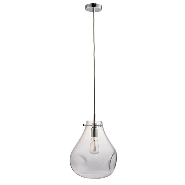 Szklana lampa wisząca Utopia 94521 industrialna przezroczysta chrom