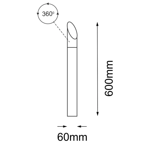 Słupek tarasowy stojący Saga 9919 Shilo IP54 drążek metalowy antracyt