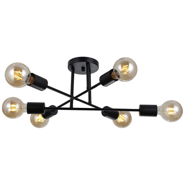 Sypialniana lampa sufitowa Formio PND-4052-6-BL Italux loft czarna