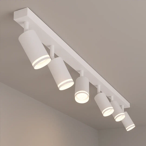 Minimalistyczna sufitowa lampa Pipe Ring Spot ML2076 belka biały