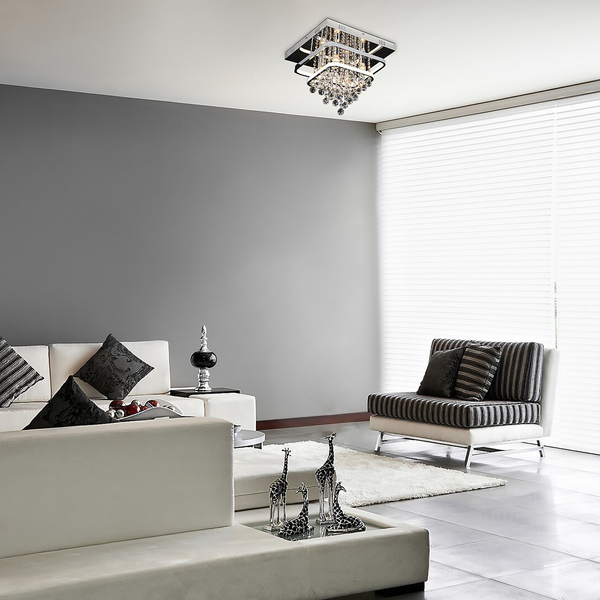 Ledowa lampa sufitowa Pallas LED 36W 4000K nad łóżko chrom biała