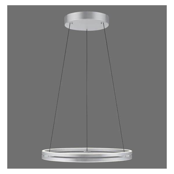 Lampa wisząca PUREE-LOOP srebrna pierścieniowa LED 53W 2700-5000K ring zmienna barwa 2551-95