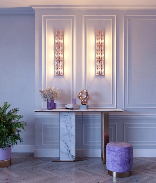 Kinkiet podłużny tuba Facet MOD094WL-03G Maytoni kryształowy złoty