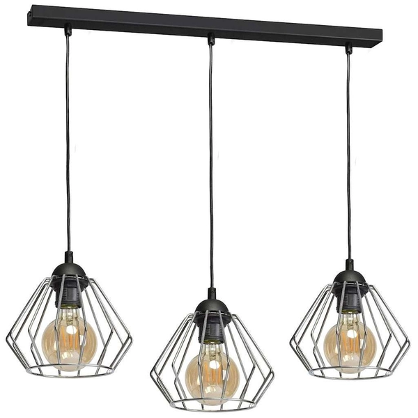LAMPA wisząca NORMAN MLP6264 Milagro industrialna OPRAWA metalowy ZWIS druciane klatki czarne chrom