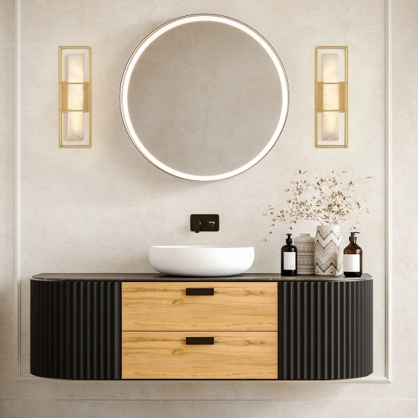 Lampa ścienna QN-BLAKLEY-M-BG LED 13W 3000K IP44 prostokąt złoty