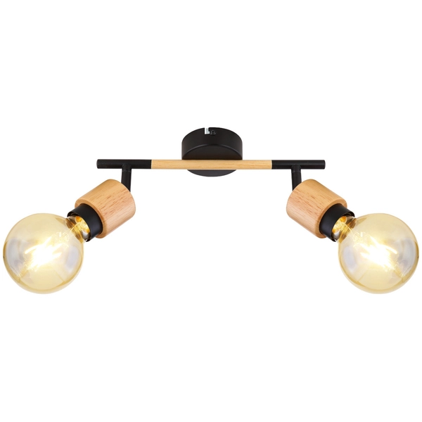 Regulowana LAMPA sufitowa JORNA 54031-2 Globo metalowa OPRAWA regulowane reflektorki czarne drewno