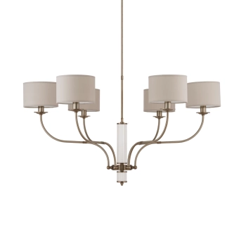 Żyrandol z abażurami Masimo MAS-ZW-6 (T) do jadalni mosiądz beżowy