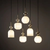 Nowoczesna wisząca lampa Sophia Cognac do salonu biały czarny