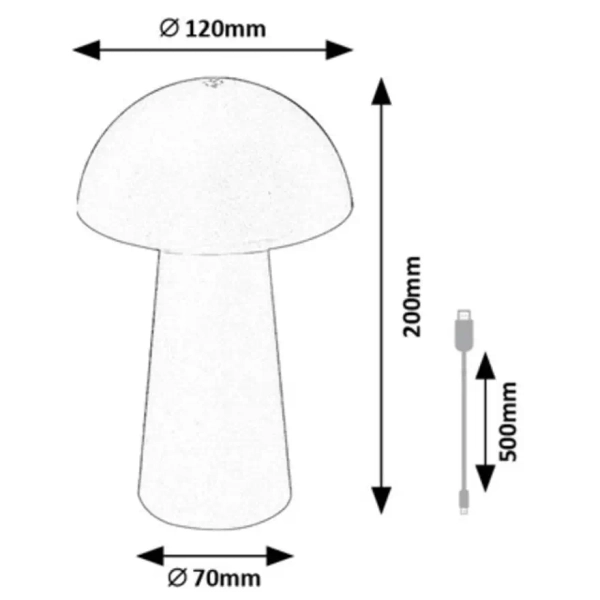 Zewnętrzna lampa stołowa grzyb Mireo 76037 LED 1,5W 3000K IP44 biały