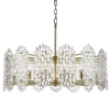 Wisząca lampa glamour Porthos POR1575 kryształowa na łańcuchu mosiądz