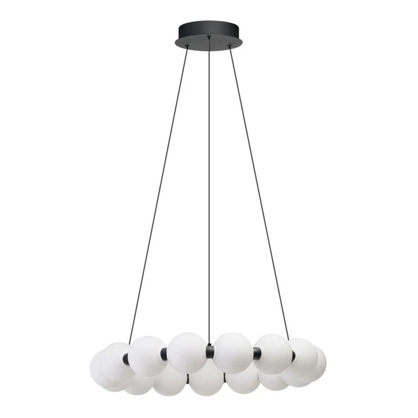 Kulista lampa wisząca PERLA czarna biała AZ6895 30W 3000K ściemniacz