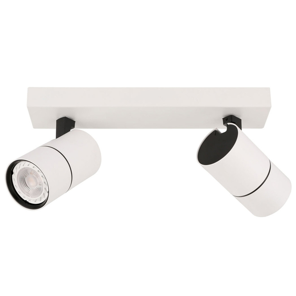 Plafon LAMPA sufitowa LACONI SPL-2813-2B-WH Italux metalowa OPRAWA regulowane reflektorki na listwie białe czarne