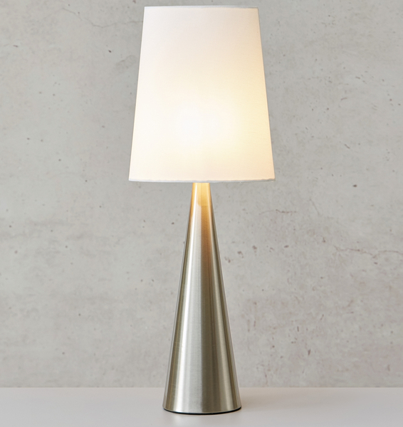 Lampa na biurko Conus 108624 Markslojd klosz materiałowy nikiel