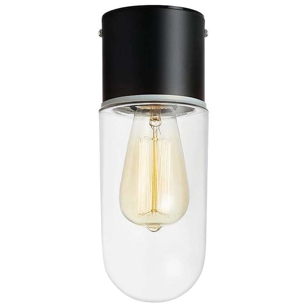 Sufitowa LAMPA loftowa ZEN 107796 Markslojd szklana OPRAWA industrialny plafon tuba do łazienki IP44 czarna przezroczysta