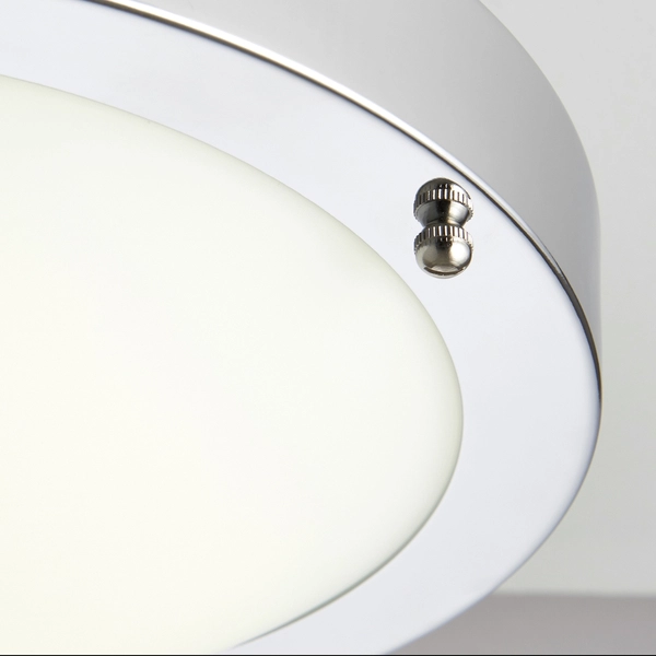 Okrągły plafon Portico 54676 Saxby łazienkowy LED 9W 4000K IP44 chrom