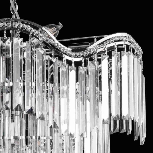 Pałacowa lampa wisząca VEN E1735/9 CR kryształowa glamour na łańcuchu chrom