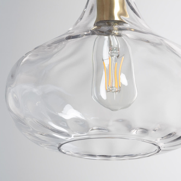 Szklana lampa wisząca Pico ABR-LWS Abruzzo nad stół złoty przezroczysty