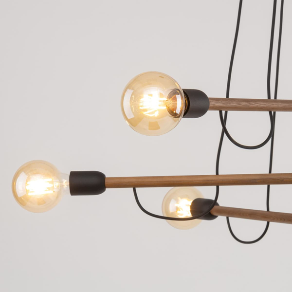 Lampa wisząca nad stół Helix 4950 TK Lighting wielopunktowa czarna orzech