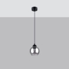 Industrialna lampa wisząca ALINO SL.1141 szklana kula czarna przydymiona