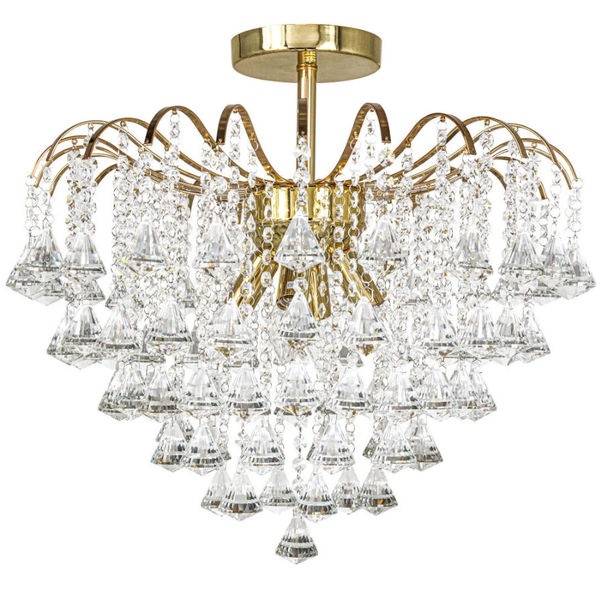 Glamour LAMPA sufitowa 5193/4 TR Elem kryształowa OPRAWA crystal złota przezroczysta