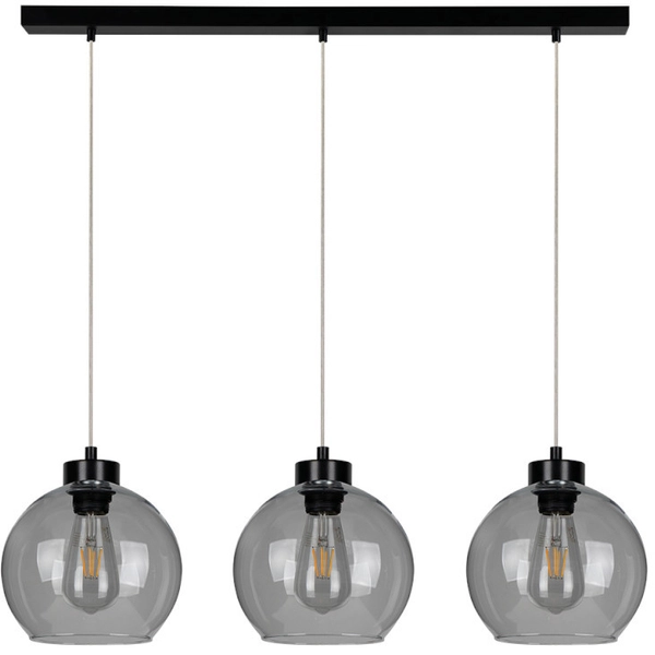 Skandynawska lampa wisząca LAGUNA 18610304 szklane kule przydymiony czarna