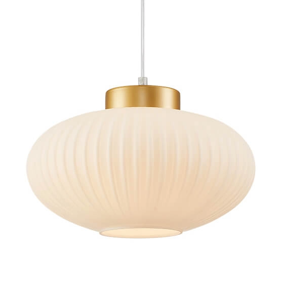 Zwisająca lampa Groste PND-52376-1-GD Italux szklana złota biała