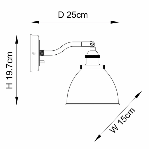 Metalowa lampa ścienna Franklin 98751 Endon do gabinetu cyna czarna