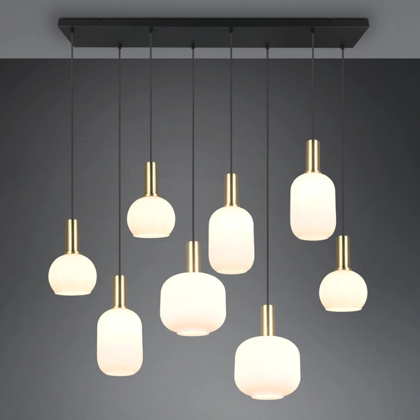 Kaskadowa lampa zwis DIVA 319800808 Trio do salonu bańki czarny złoty biały