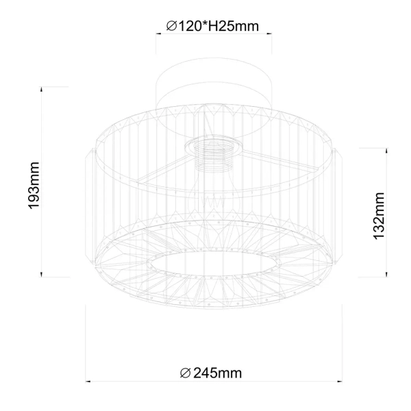 Glamour plafon natynkowy Vetro LP-2910/1C CH okrągły chrom