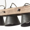 Industrialna lampa wisząca Plow 82175/46 metalowa drewniana czarna