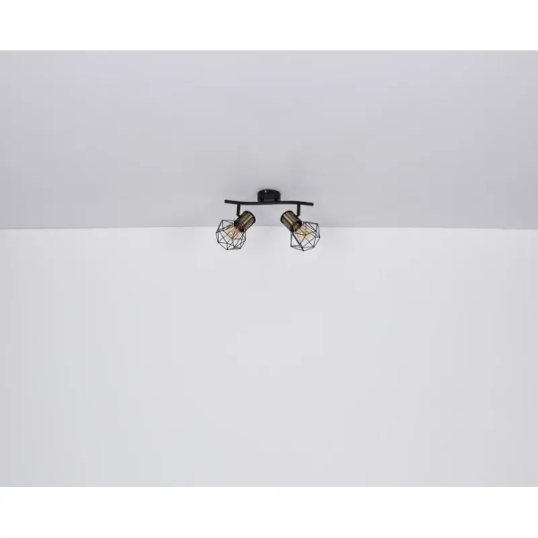 Sufitowa lampa druciana Priska 54017-2M czarna złota