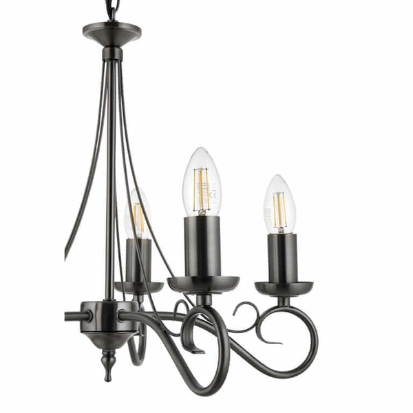 Pałacowa lampa wisząca Trafford 180-5AS Endon metal antyczne srebro