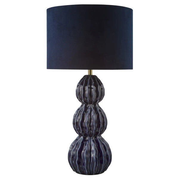 Ceramiczna stołowa lampa Lorelai LOR4223 z abażurem niebieska